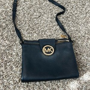 Michael Kors Black Leather Crossbody Purse
